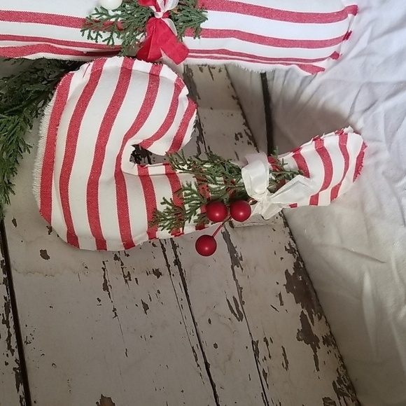 2 Handmade Candy Cane Christmas Decor Farmhouse Pillows - Picture 2 of 4